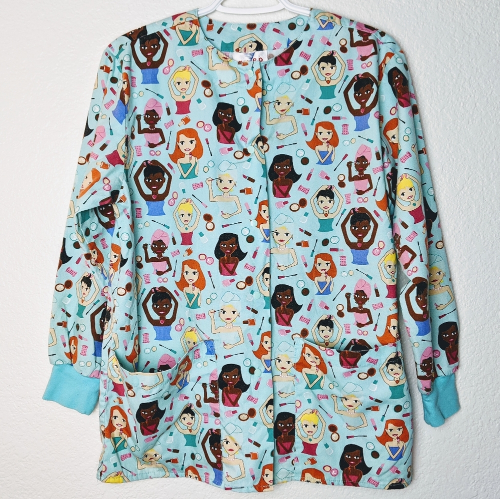 2/$17 Expo fashionable women scrub top. XS